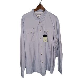 Poncho Shirt Mens XL Light Blue Long Sleeve Vented Fishing Nylon NWT